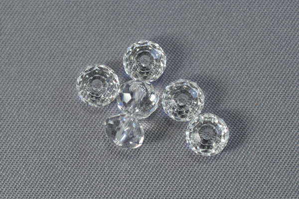 6pc GORGEOUS SPARKLY No 5040 6mm DONUT SWAROVSKI CRYSTAL BEADS